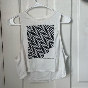 Loose lulu white cropped tank top